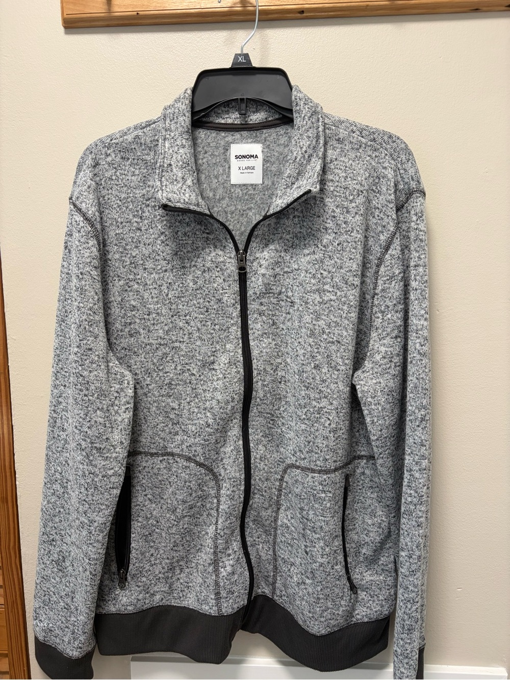 Sonoma  Heather Gray Full-Zip Sweater Jacket
